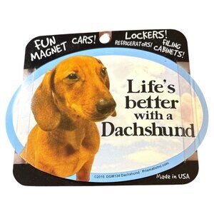 Lifes Better With A Dachshund Oval Magnet For Cars & More 2010 DGM134 USA